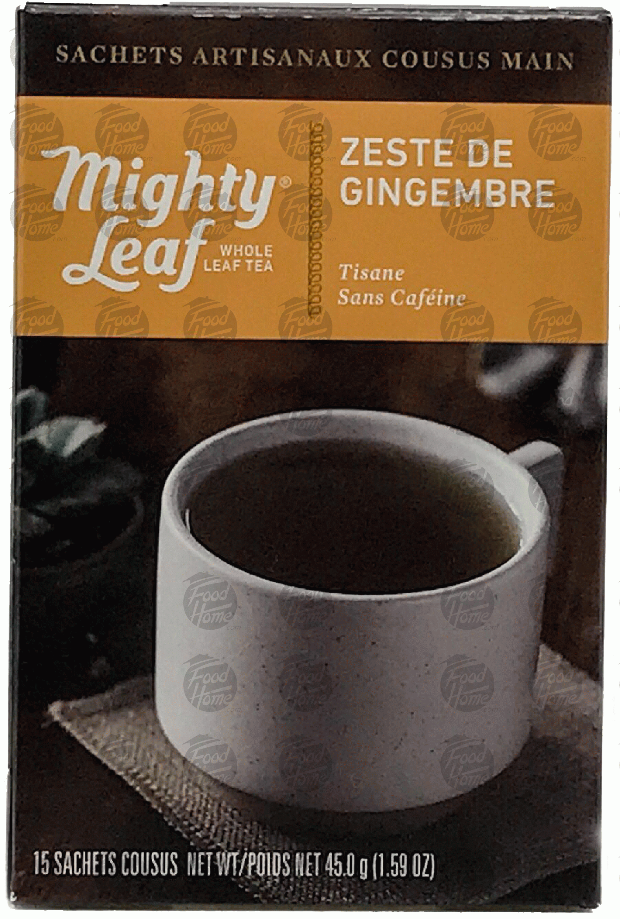 Mighty Leaf Ginger Twist whole leaf tea, no caffeine, 15 stitched pouches Full-Size Picture